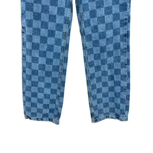 The Ragged Priest‎ Light Blue Checkered Checkerboard Dad Jeans Size 24 - Picture 5 of 12